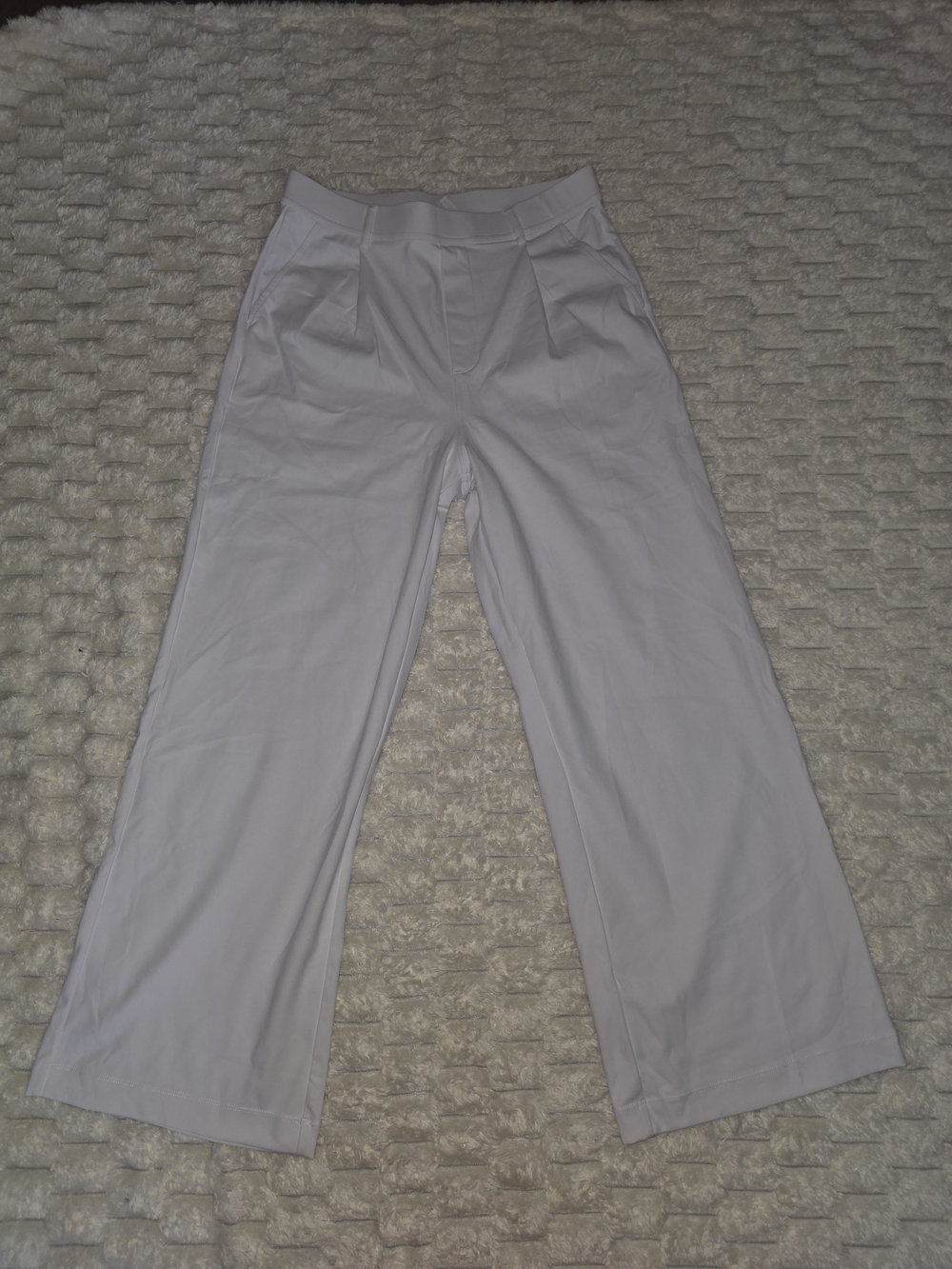 HALARA White Wide-Leg High-Rise Pants
